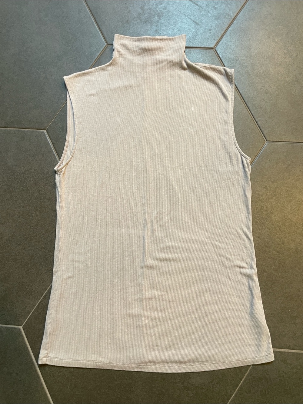 Aritzia Babaton Sleeveless Mock Neck Tank in Pale Grey L